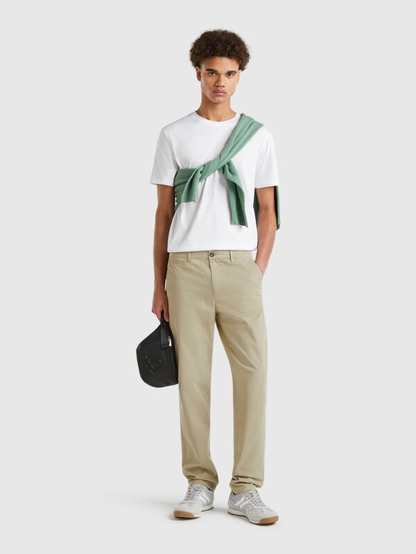Sage green slim fit chinos Men