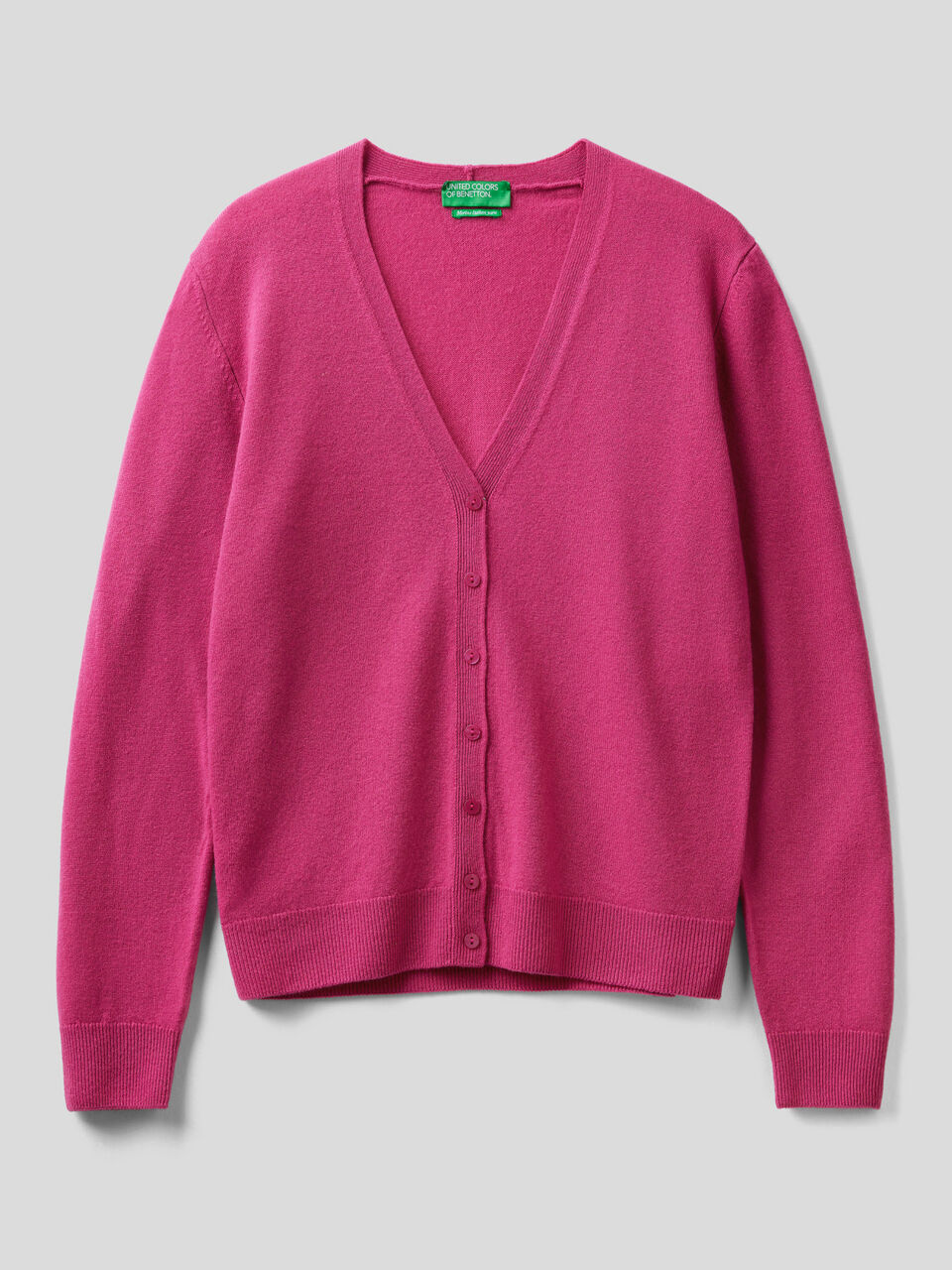 V-neck cardigan in pure virgin wool image number 1