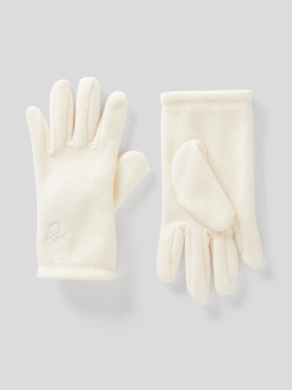 Fleece gloves with embroidered logo Junior Boy