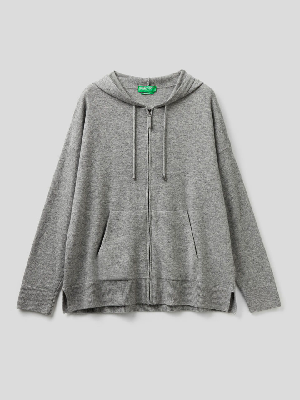 Sweater in cashmere blend with hood image number 1