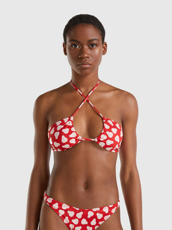 Bikini top with pear print Women