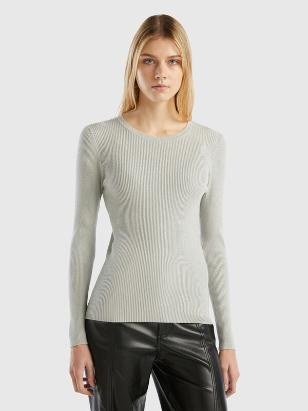 Ribbed sweater with lurex Women