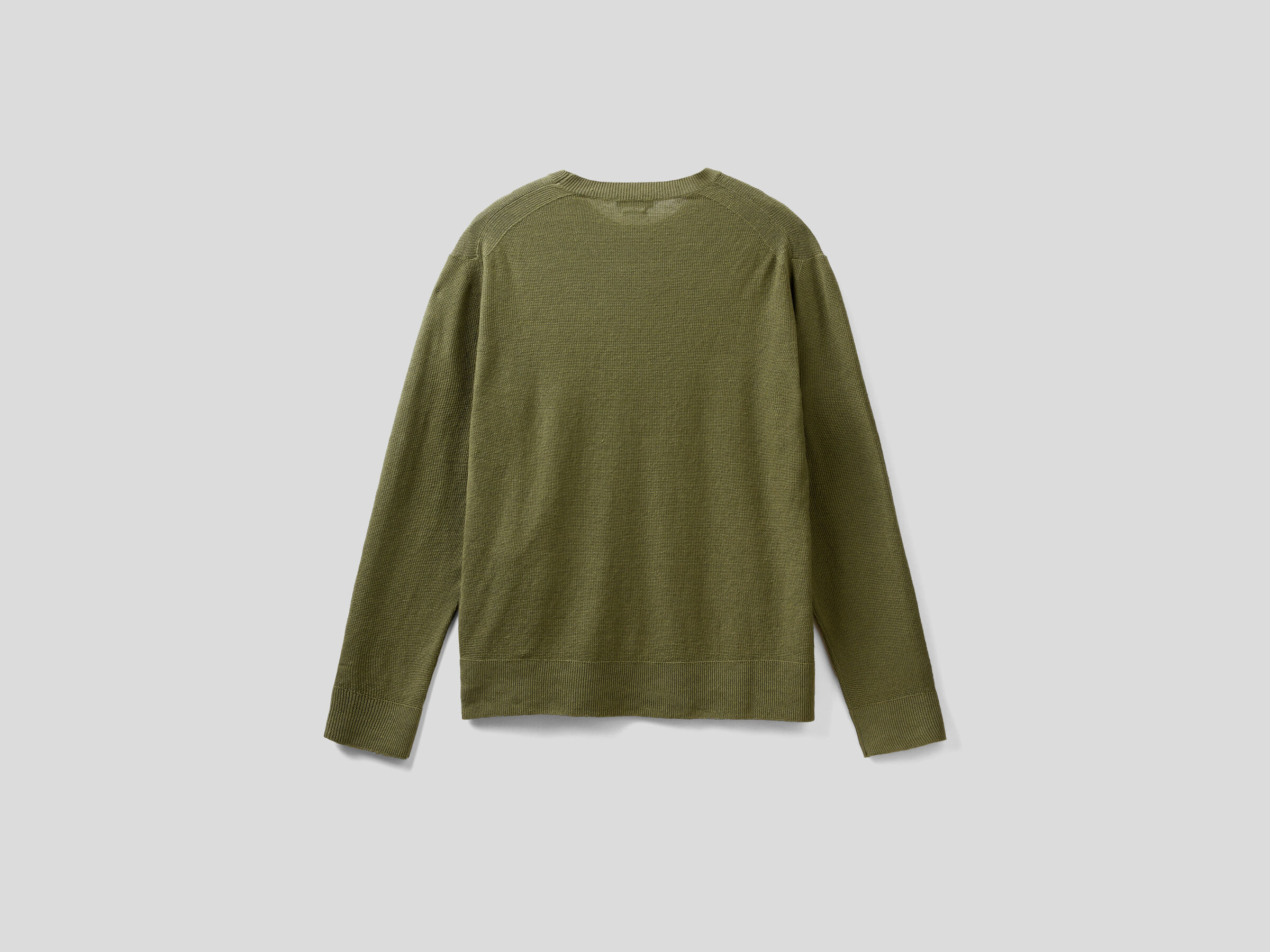 Crew neck sweater in linen blend image number 5
