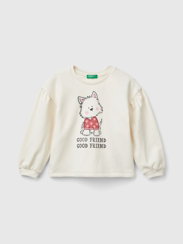 Hoodie with glittery print Junior Girl