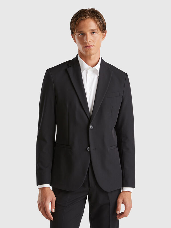 Regular fit blazer in viscose blend Men