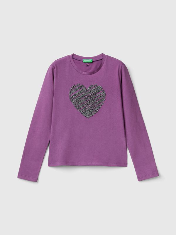T-shirt with lurex embroidery Junior Girl