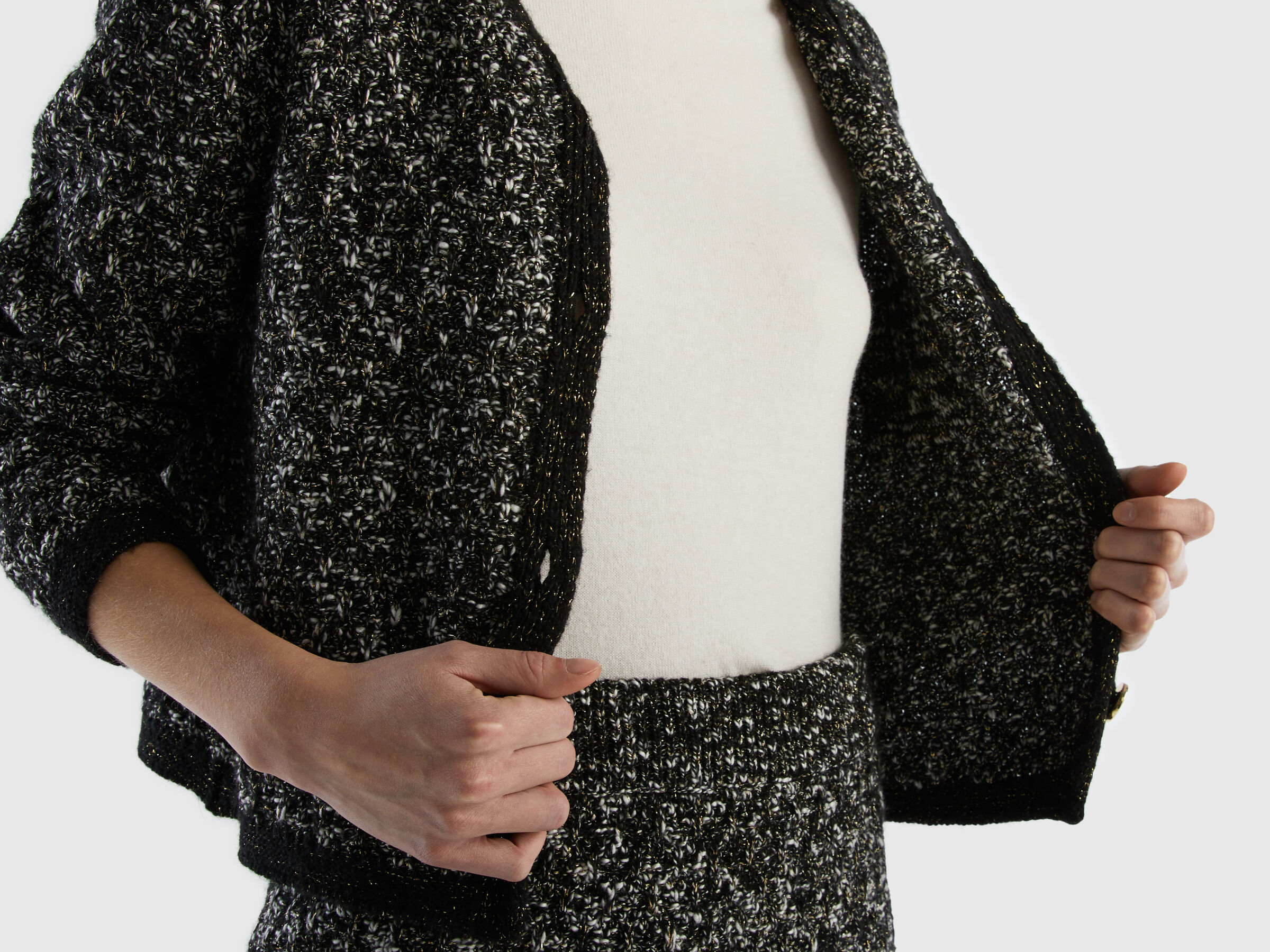Knit jacket with lurex image number 4