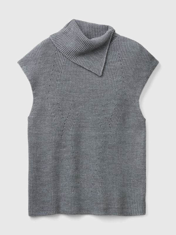 Long vest with high neck Women