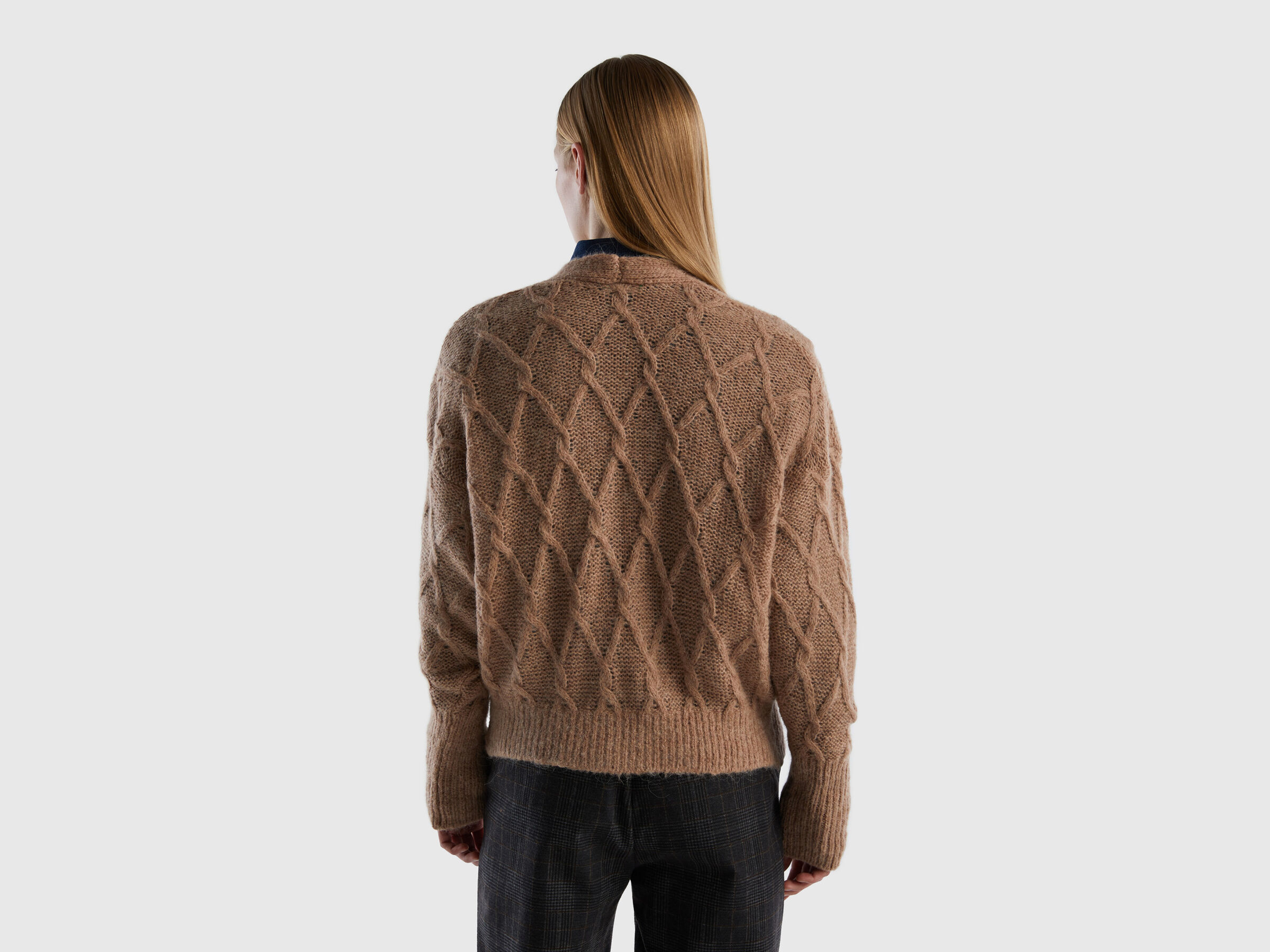 Lace look V-neck cardigan image number 2