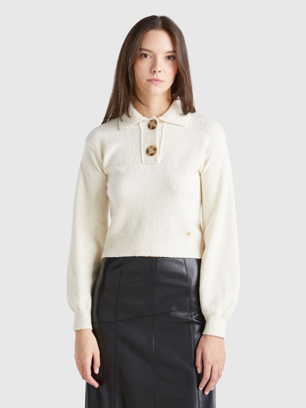 Cropped knit polo Women