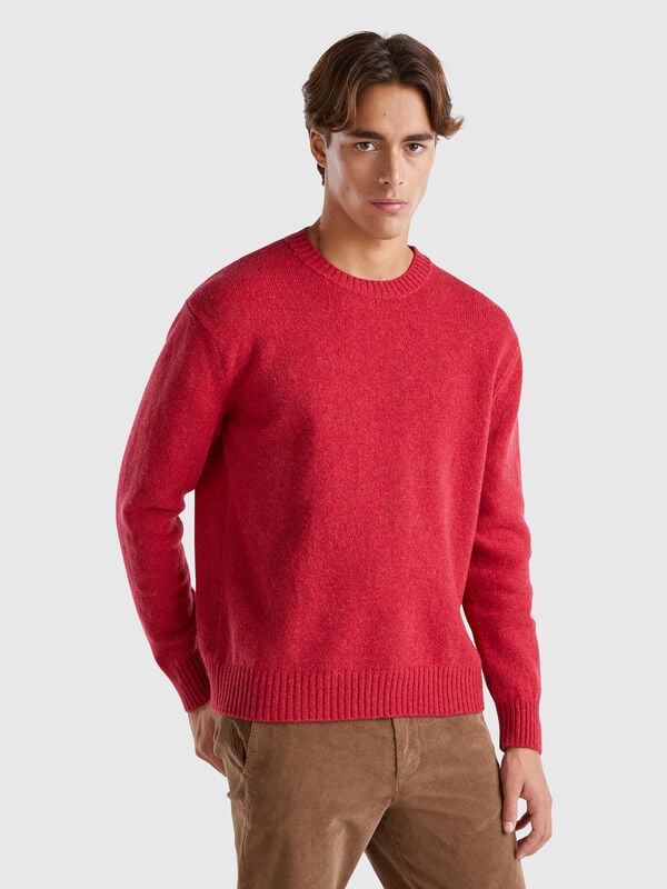 Relaxed fit pure Shetland wool sweater Men