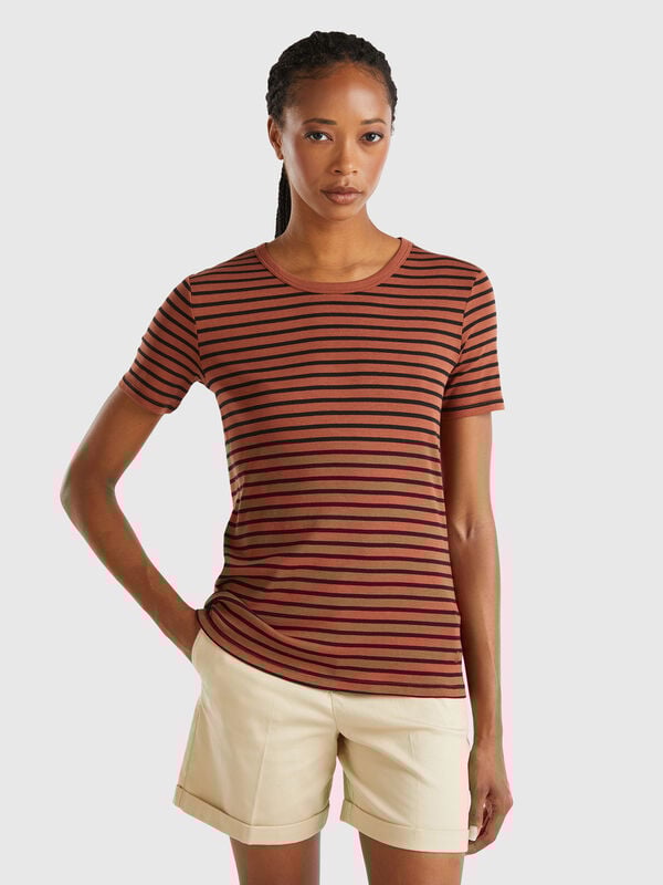 Crew neck striped t-shirt Women