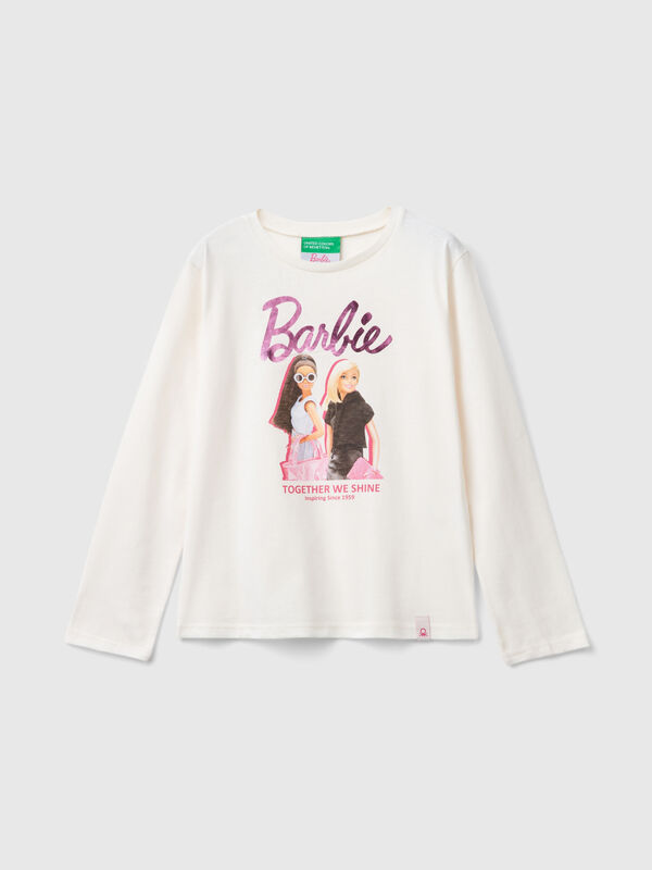 Cream Barbie t-shirt with glossy print Junior Girl