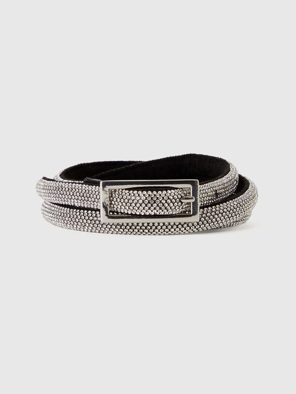 Low-hanging belt with rhinestones Women