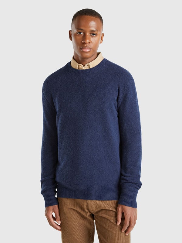 Bouclé crew neck sweater Men