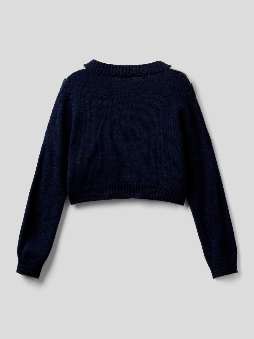 Cropped check sweater with hearts image number 2