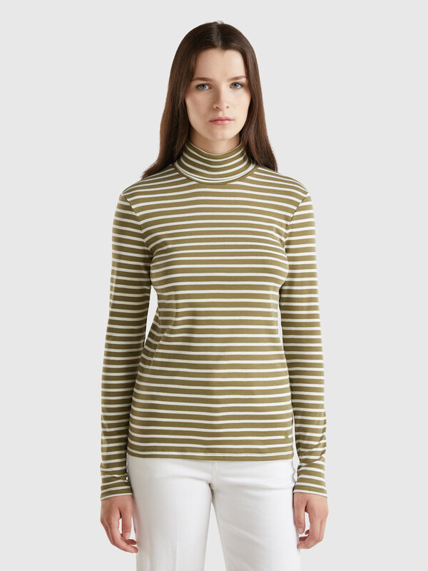 Striped turtleneck t-shirt Women