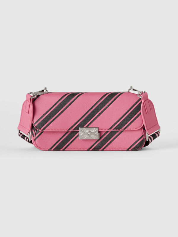Pink handbag with regimental stripes Women
