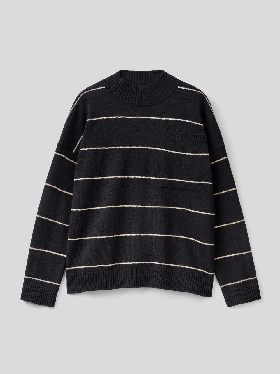 Striped turtleneck sweater image number 1