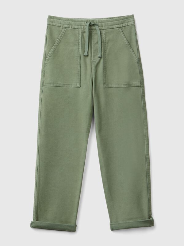 Joggers in cotton blend with drawstring Junior Boy