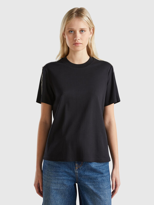 T-shirt with jewel effect applique Women