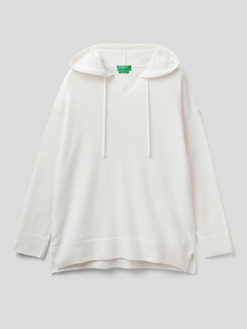 Sweater in cashmere blend with hood image number 1