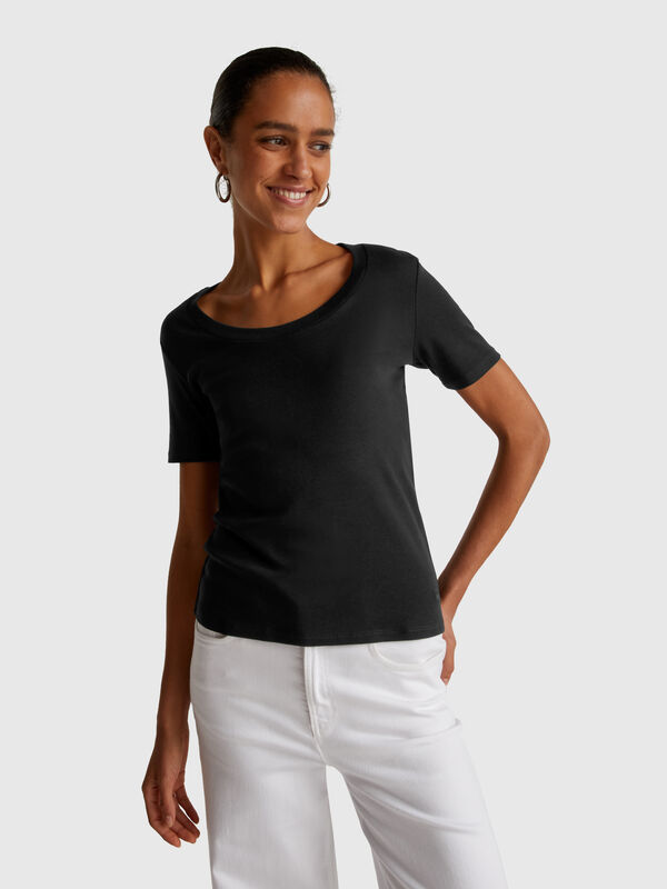 Short sleeve t-shirt in long fiber cotton Women
