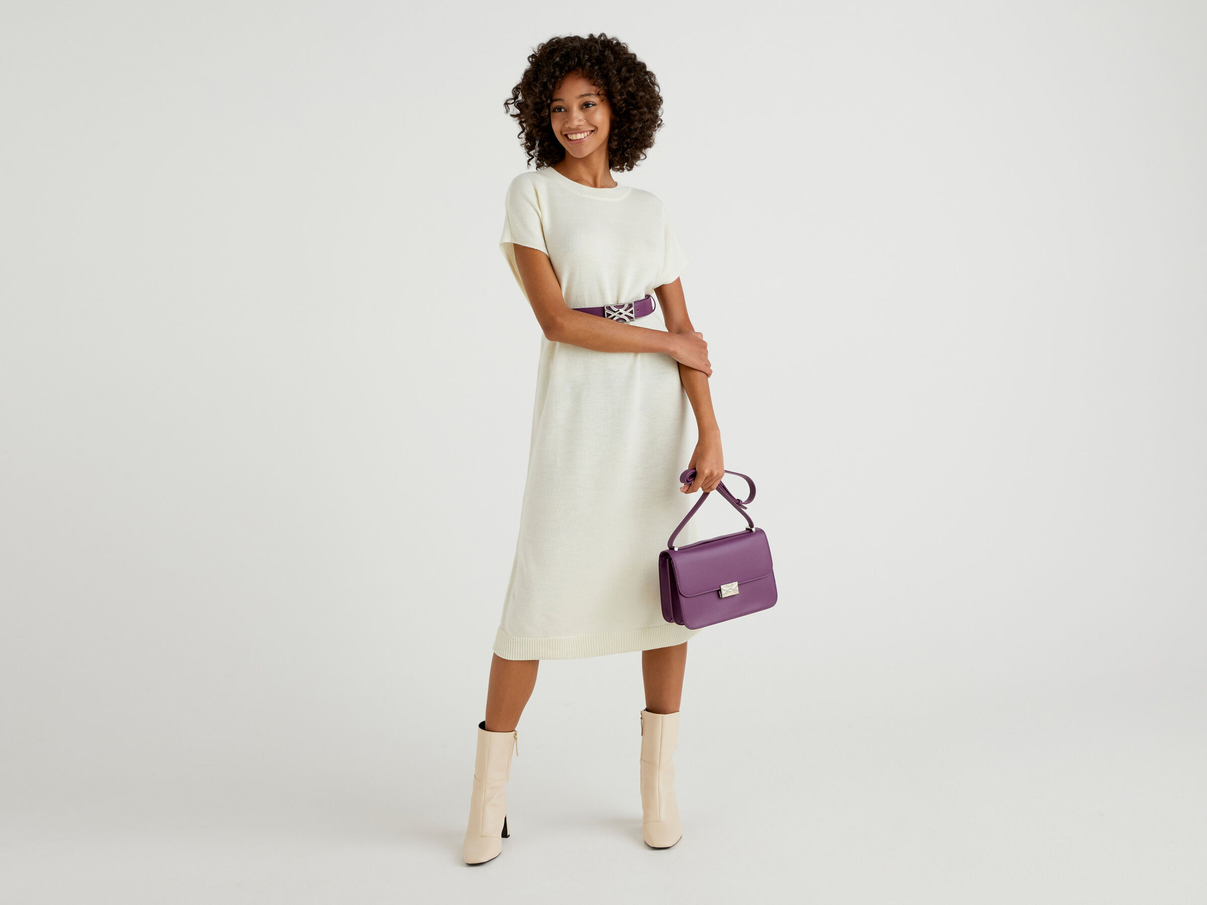 Midi dress in wool blend image number 3