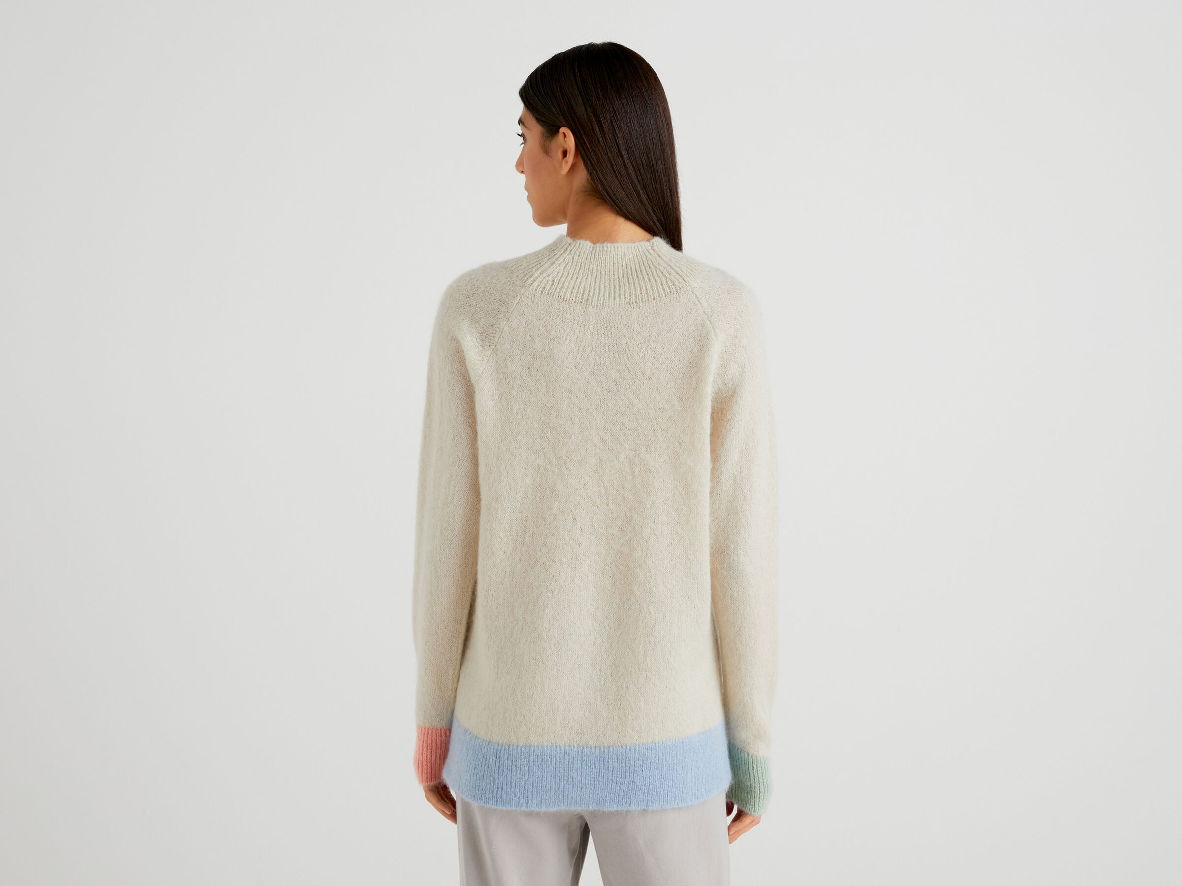 Turtleneck sweater in mohair blend image number 2