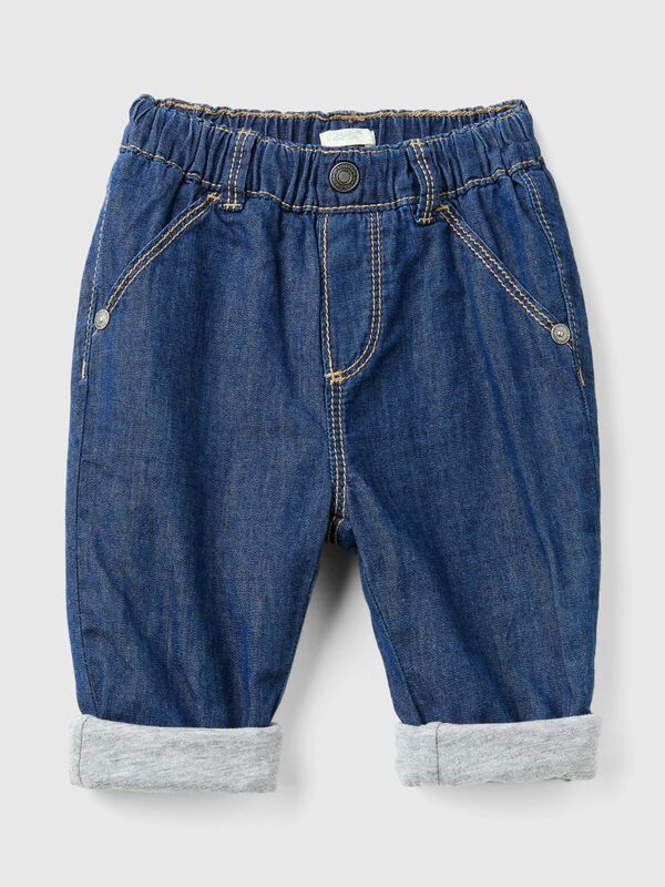 Trousers in chambray New Born (0-18 months)