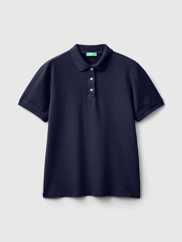 Polo in stretch organic cotton Women