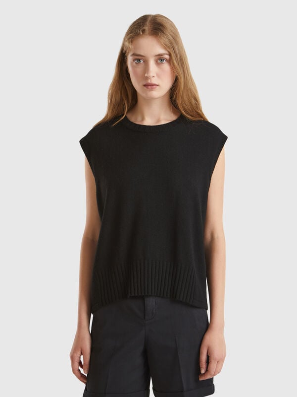 Vest in wool and viscose blend Women