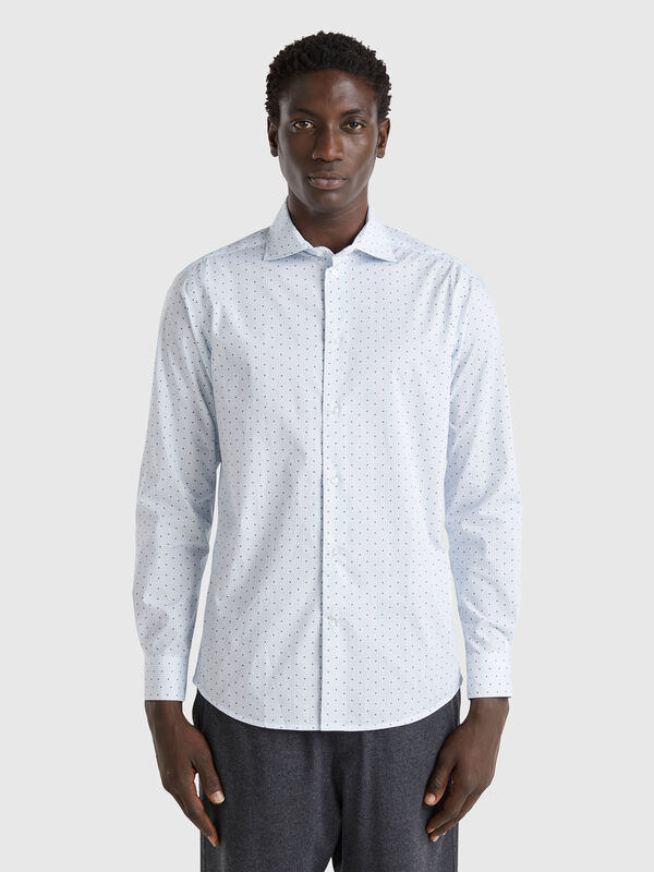 Patterned slim fit shirt Men