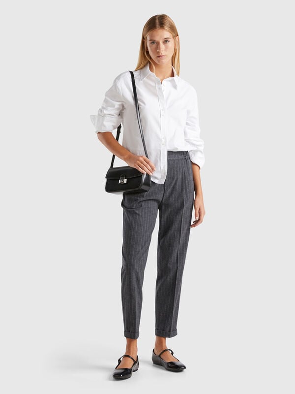 Pinstripe flannel trousers Women