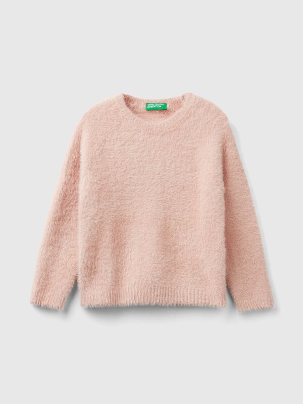 Furry yarn sweater Junior Girl