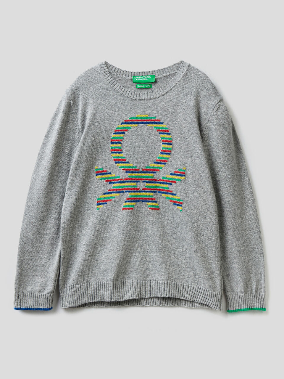 Sweater with multicolored logo image number 1