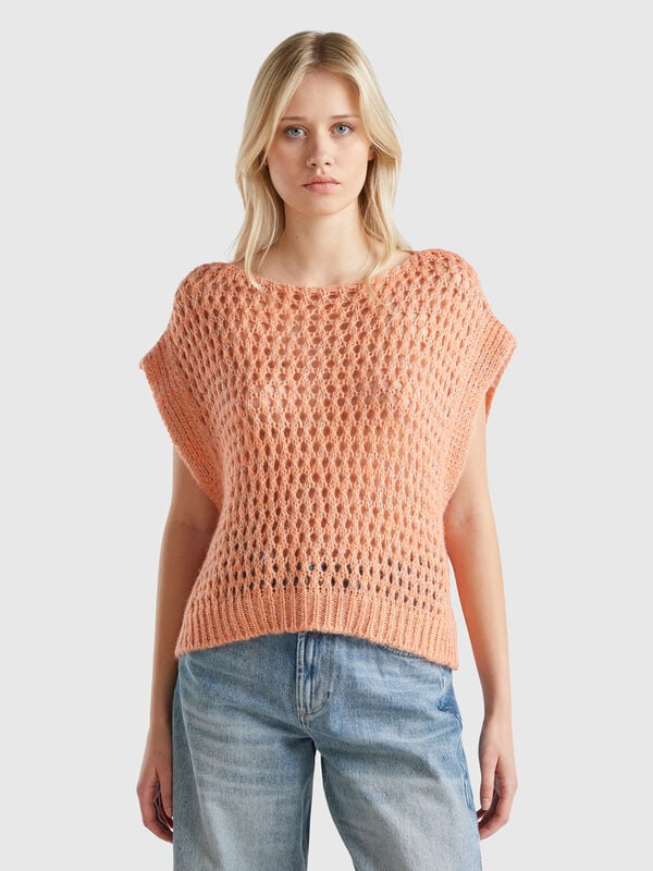 Mesh vest with lurex Women
