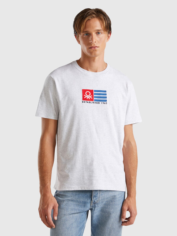 T-shirt in organic cotton with embroidered logo Men