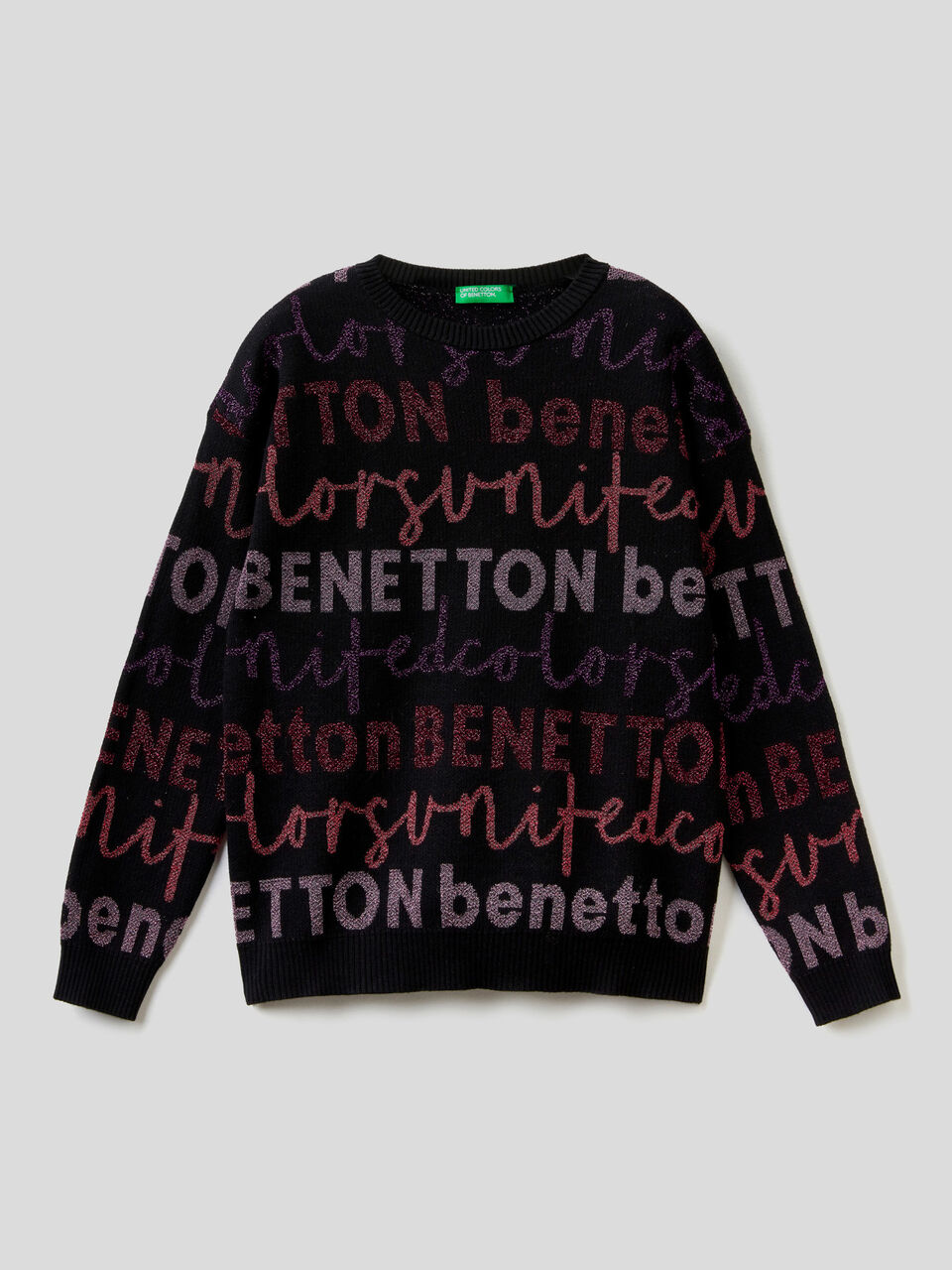 Tricot sweater with logo inlays image number 1