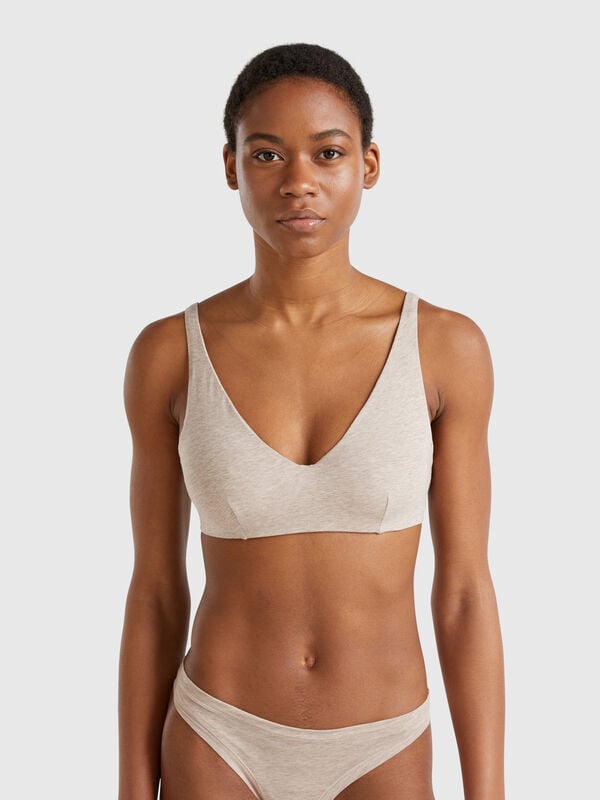 Bra with underwire in stretch cotton Women