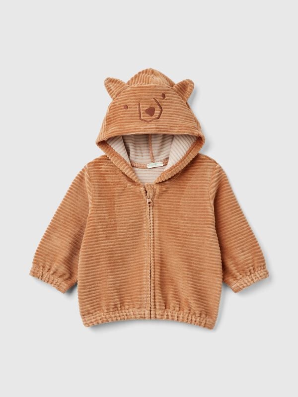Sweatshirt in chenille with hood New Born (0-18 months)