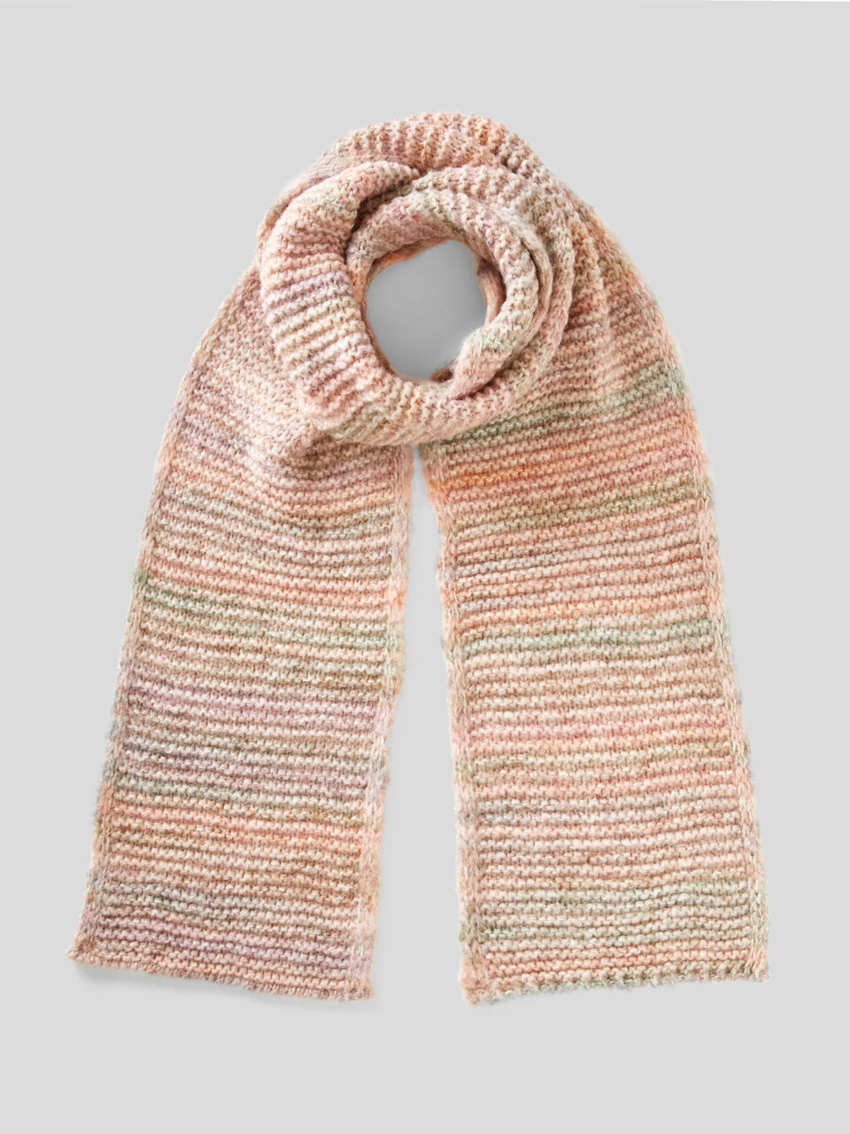 Multicolored scarf in wool blend image number 1