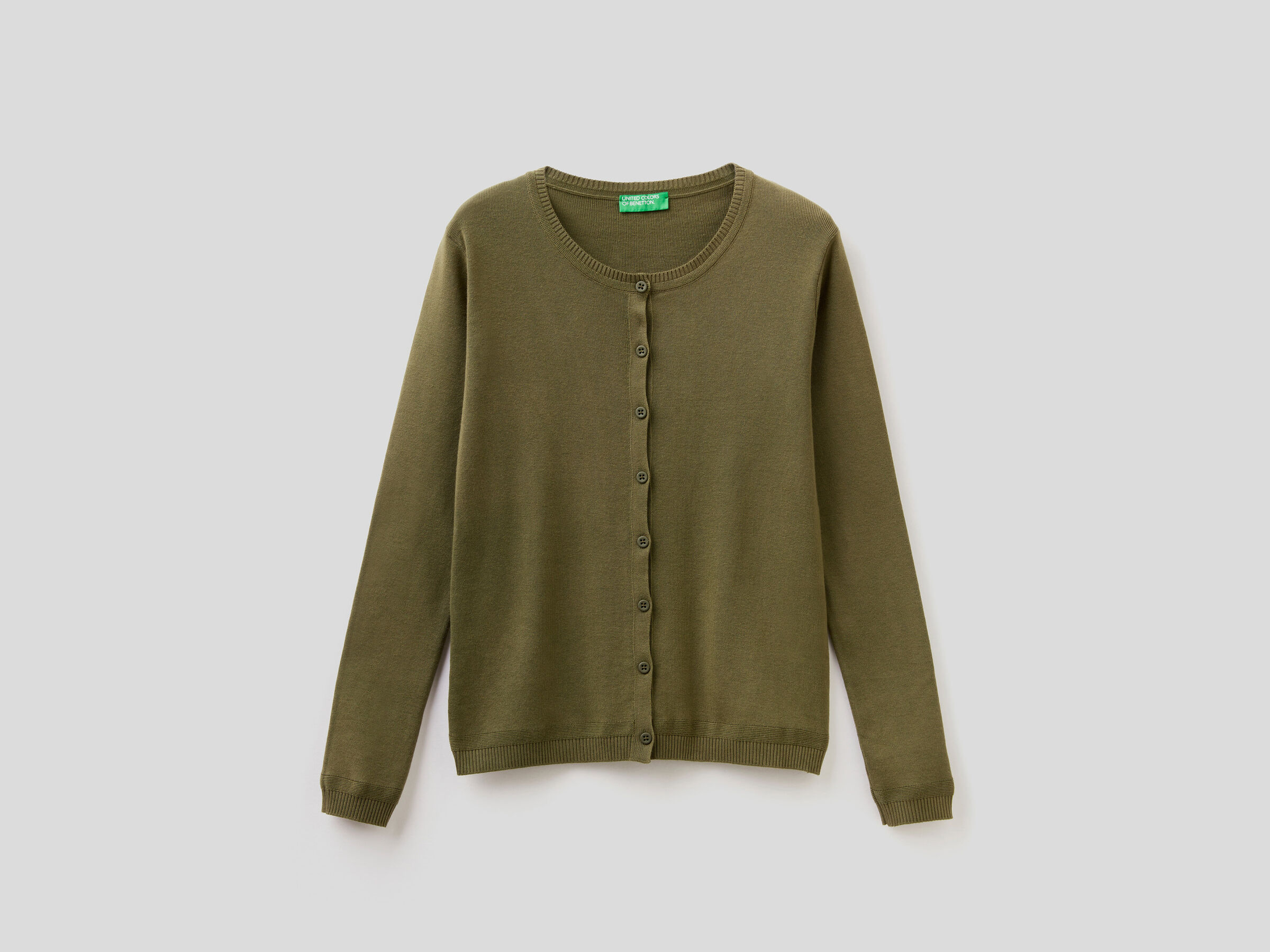 Crew neck cardigan in pure cotton image number 4