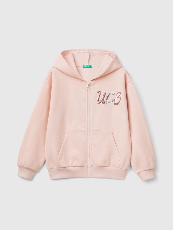 Sweatshirt with zip and sequins Junior Girl