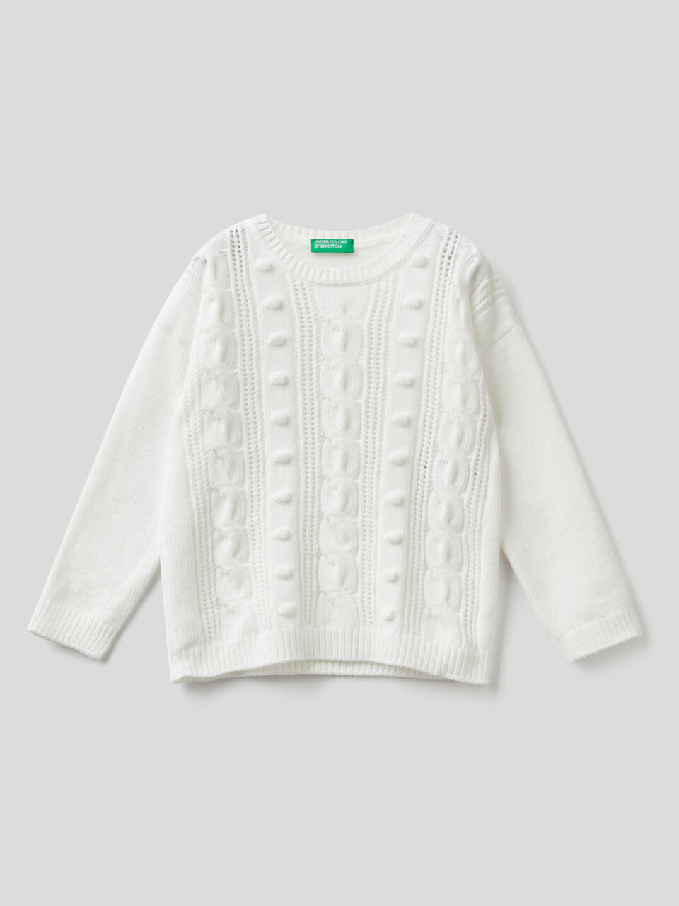 Cable knit chenille sweater image number 1