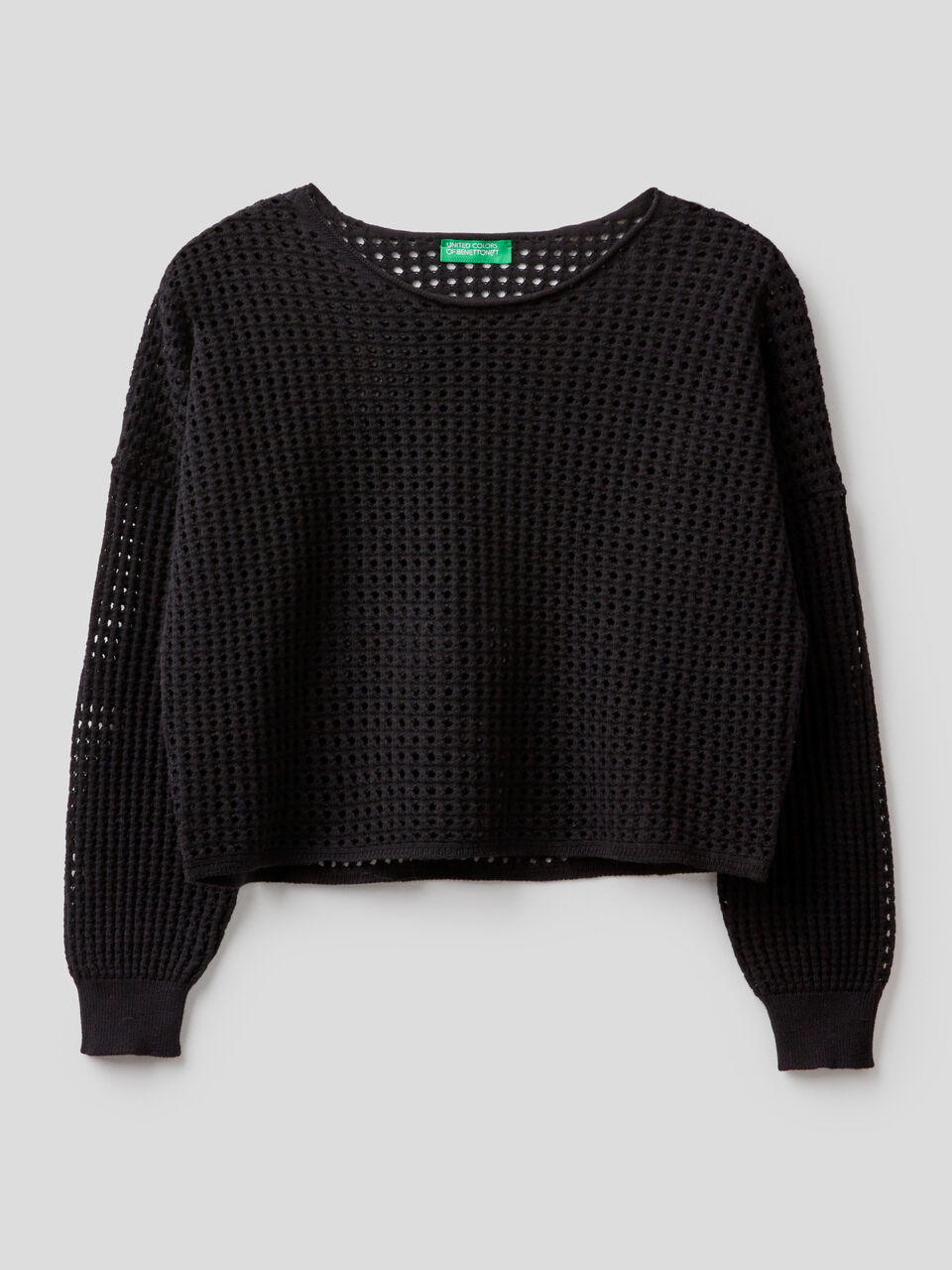 100% cotton perforated sweater image number 1