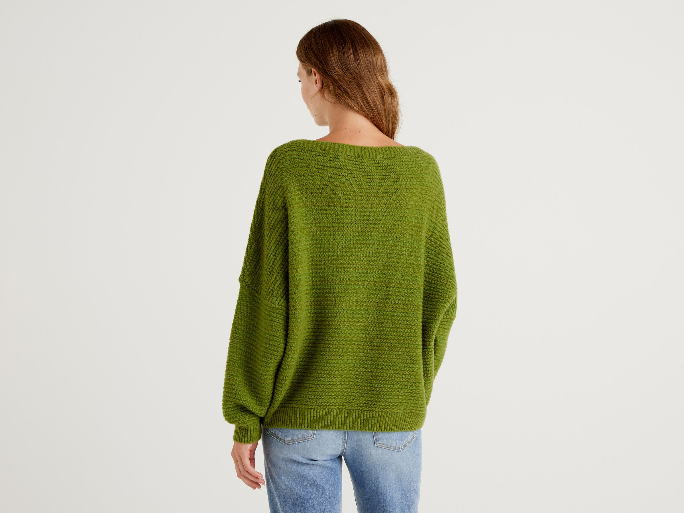 Boxy fit sweater in wool blend image number 2
