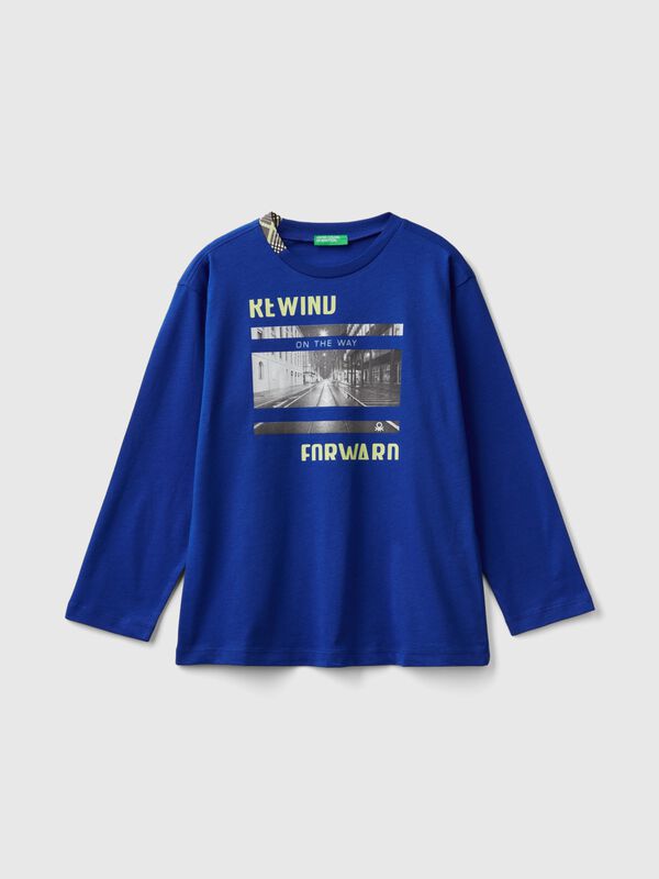 T-shirt with photographic print in organic cotton Junior Boy