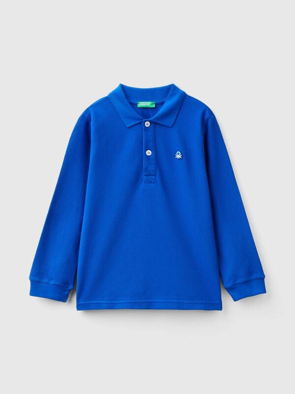 Long sleeve polo in organic cotton Junior Boy