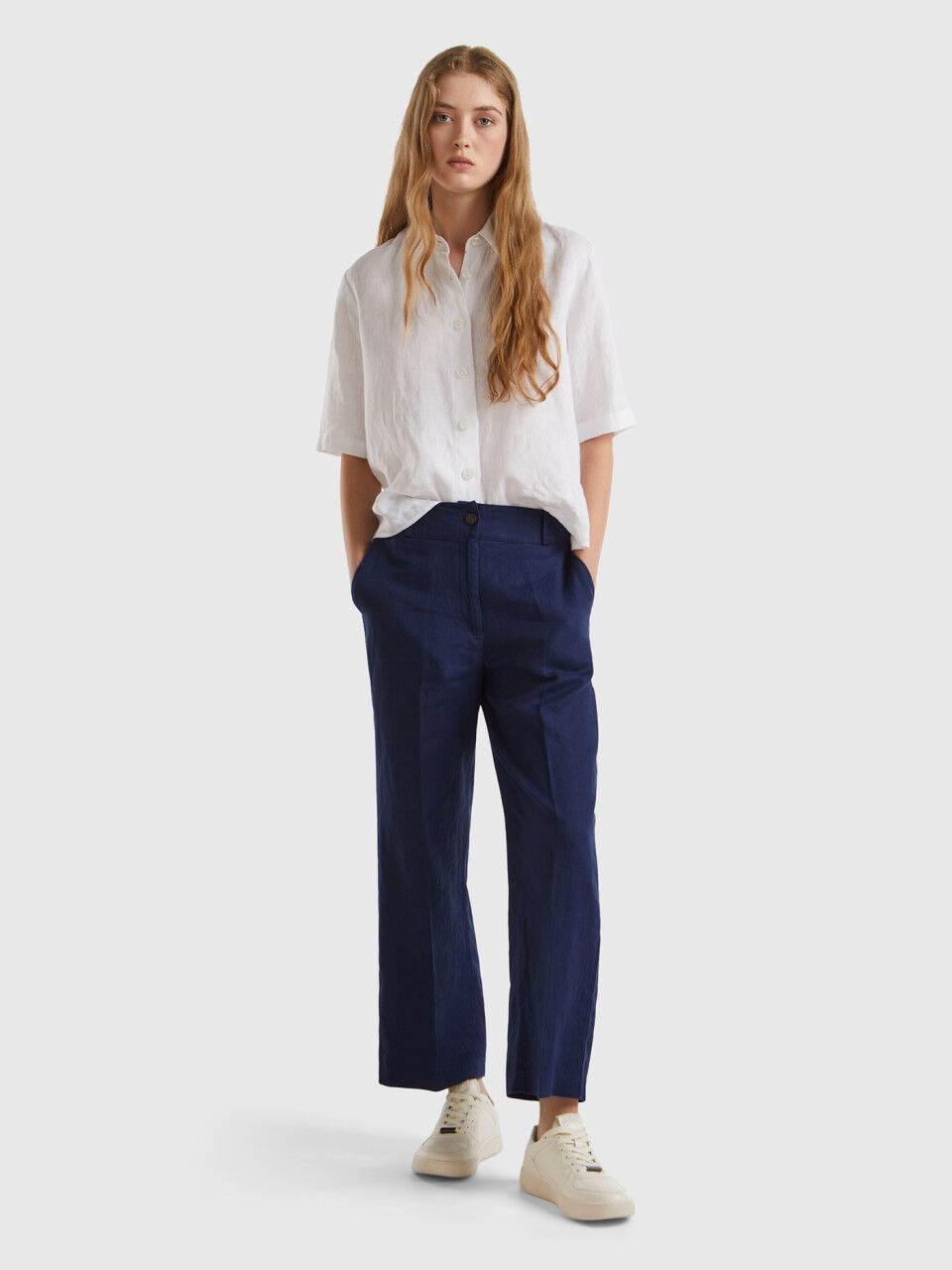 Benetton linen pants top